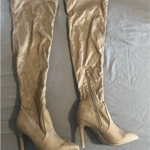 Suede knee high boots
